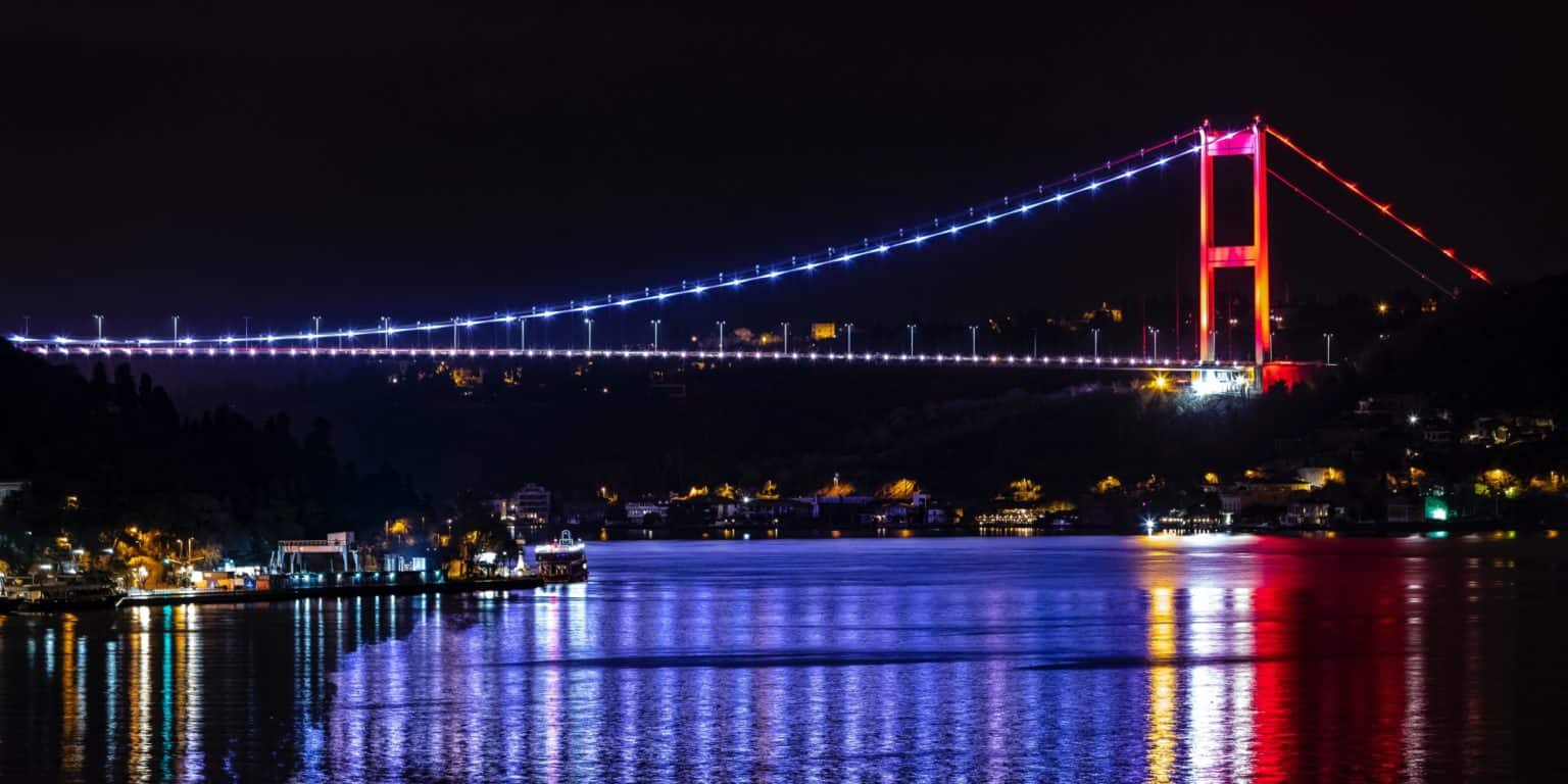 Boat cruise on the Bosphorus at sunset